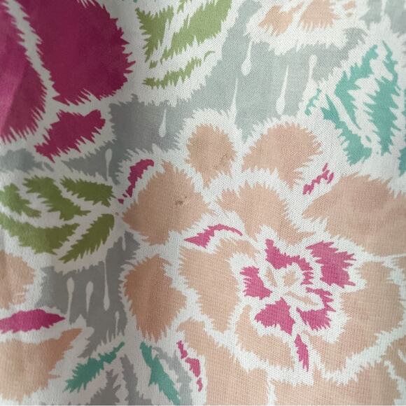 Vintage sheer floral secretary blouse sailor knot/p---y bow 🎀 size XL 16 - Picture 7 of 12